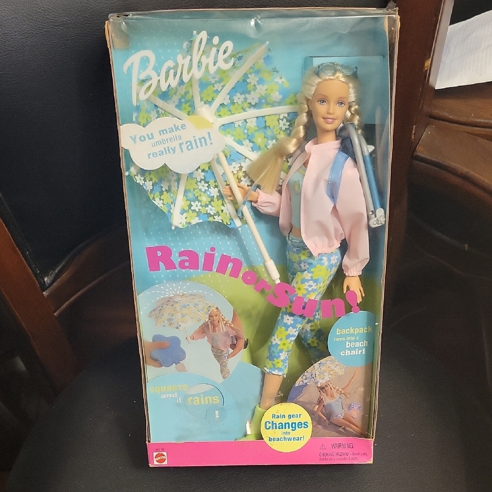 Barbie Rain or Sun Doll with Colorful Outfit